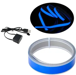 Luz de tira EL de 1M, fita eletroluminescente flexível luz de néon com inversor USB