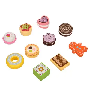 Paquet de biscuits en bois pour enfants, jouets pour garçons et filles, maison de jeu, ensemble de desserts magnétique, nouveauté 2022