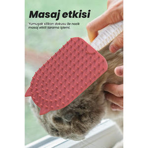 หวีซิลิโคนสำหรับสัตว์เลี้ยง ATA HOME ดีไซน์ใหม่ สำหรับแมวและสุนัข แปรงกำจัดขนนุ่ม พร้อมด้ามจับตามหลักสรีรศาสตร์ ราคาประหยัด - Product Image 2