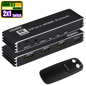 8K 60hz 4K 120hz HDMIスイッチ 2x1 8K HDMI <span class=keywords><strong>2</strong></span>.1 スイッチャーアダプター <span class=keywords><strong>2</strong></span>入力1出力 Hdmi2.1 スイッチャー コンバーター PS4 PS5 HDTV プロジェクター対応 - Product Image 1