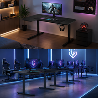 Bureau d'ordinateur AOR à réglage électrique avec design ergonomique, idéal pour les compétitions e-sportives, intelligent, monoplace, noir