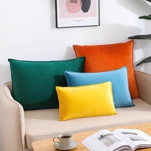 Velvet <b>Throw</b> Pillow <b>Cover</b> Rectangle Solid Color Washable Home Decor <b>Sofa</b> Cushion Case Without Insert - Product Image 4