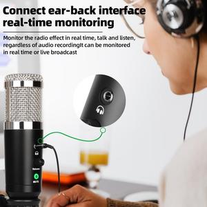 Depusheng A9 Set Microfono a Condensatore USB con Treppiede da Studio per PC, Mobile, Registrazione e Canto dal Vivo - Product Image 4