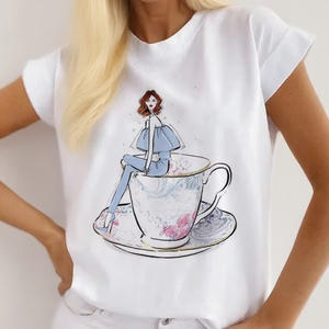 Camiseta Barata <span class=keywords><strong>de</strong></span> Manga Corta para <span class=keywords><strong>Mujer</strong></span> con Estampado Gráfico <span class=keywords><strong>de</strong></span> Amor Blusa Casual para Dama con Cuello Redondo Tops Suaves <span class=keywords><strong>de</strong></span> Trabajo - Product Image 3