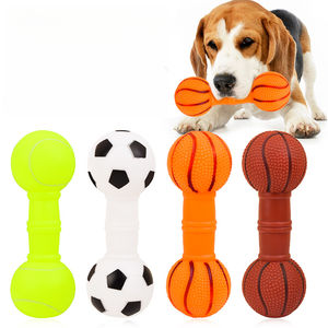Squeaky Cartoon Dog Toys TPR Goma Chew Mancuerna Bola Sonido de ladridos fuertes Masticador agresivo Juego diario interactivo - Product Image 1