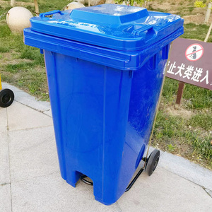 Outdoor Trash Can 240L Foot Operated Wheeled Thickened Plastic <b>Bin</b> For Sanitation Classification - Product Image 1