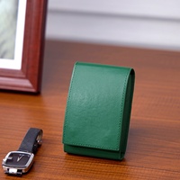 Étui de rangement pour montre de luxe en cuir vert portable Boshiho, fermeture à bouton, organisateur de montre personnalisé, pochette de voyage pour montre