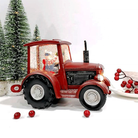 Akzeptable Anpassung Timer para navidad Red Truck Drive von Santa Spinning Christmas Snow Globe Lantern mit silbernem Glitzer