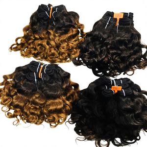 Letsfly Rose Curly Brazilian Virgin Hair Weaving 1BT30 Mèches de cheveux humains 10 12 16 pouces 100% cheveux humains double trame machine - Product Image 1