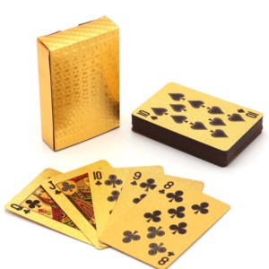 Suministro directo de fábrica Cubiertas de póquer duraderas chapadas en oro personalizadas de alta calidad <span class=keywords><strong>Póker</strong></span> de plástico - Product Image 2