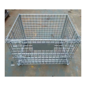 Mạ kẽm dây lưới Container có thể gập lại kim loại cán lưu trữ lồng cho kho - Product Image 2