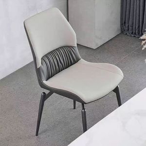 Nội Thất Gia Đình Hiện Đại ghế ăn <span class=keywords><strong>Larry</strong></span> màu da bọc kim loại khung ý tối giản tựa lưng ghế phòng ăn - Product Image 3