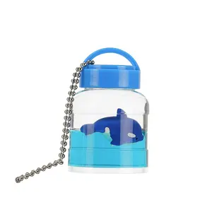Fluid Liquor Factory Water Acrylic Key Chain Oil Floaty Glitter Floating Liquid Plastic Jar Key Ring Bottle Keychain