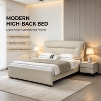 Lit rembourré de style italien à pied de lit bas pour chambre d'hôtel, idéal pour projets de mobilier d'appartements et de villas (vente en gros)