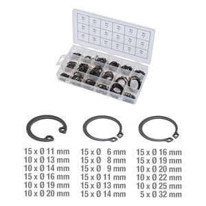 Assortiment de circlips internes et externes de 225 pièces pour l'utilisation de composants mécaniques généraux - Product Image 1