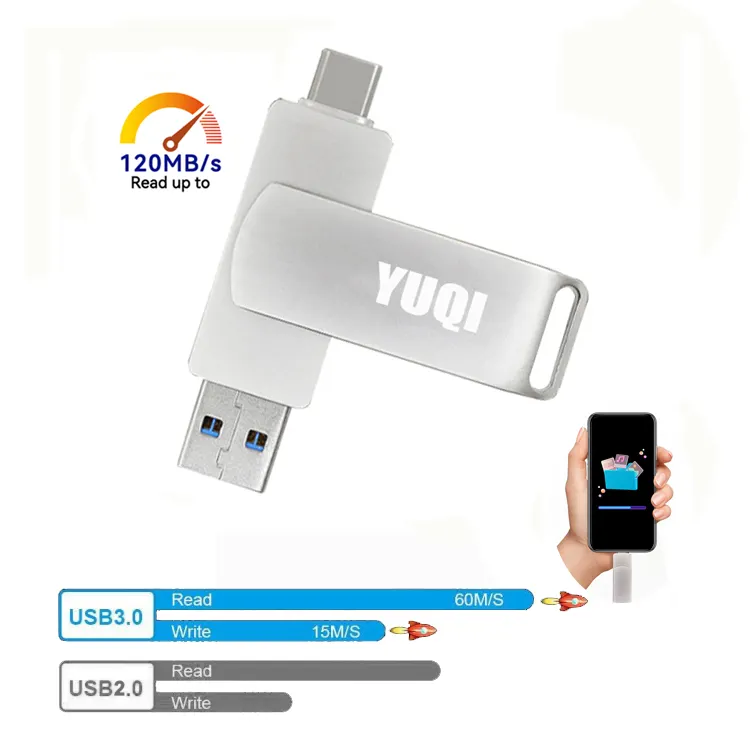 Werbeaktion 2024 neu eingetroffen Usb-Flash-Laufwerke 128 GB 256 GB OTG USB-Stick mit Original-Chip benutzerdefiniertes Logo Großhandel Speicher pendrive