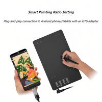 Tablet Gambar Digital USB Kstar P5 Hitam-Resolusi Pena 5080 LPI 16384 Tingkat Tekanan 8 Tombol yang Dapat Disesuaikan Desain Ramping Grafis