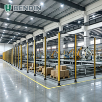 Pagar Workstation Robot Baja Karbon Rendah dengan Pelat Dasar yang Stabil dan Panel Modular untuk Area Keamanan Peralatan Pengujian Otomatis