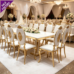 Commerical Furniture Royal Gold Stainless Steel Frame Wedding Banquet Dinning Party Decoration <b>Chair</b> - Product Image 1