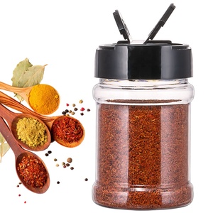 Durable PET plastic kitchen seasoning accessories spice & herb tools bottle clear salt and pepper shaker spice jar