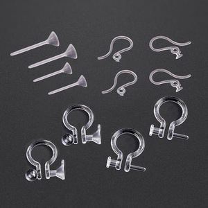 Transparent U Shaped <b>Plastic</b> Earring Post <b>Hook</b> With Pendant For Diy Earring Accessories 000663 - Product Image 1