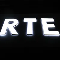 GFace Lettres en relief 3D en acrylique à LED, les plus vendues, étanches IP65, pour logos de voitures et bâtiments, et pour murs de réception de bureaux modernes