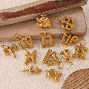 YF8337 - Colgante <span class=keywords><strong>de</strong></span> Zodiaco Personalizado y Versátil para Mujer, Chapado en Oro <span class=keywords><strong>de</strong></span> 18K, Acero Inoxidable Impermeable - Product Image 1