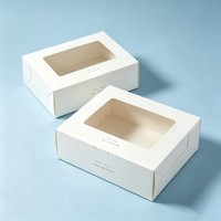 Boîte d'emballage personnalisée en gros, recyclable, de qualité alimentaire, avec fenêtre, pour chocolat, en-cas, pain, cupcakes, biscuits, boîte en papier
