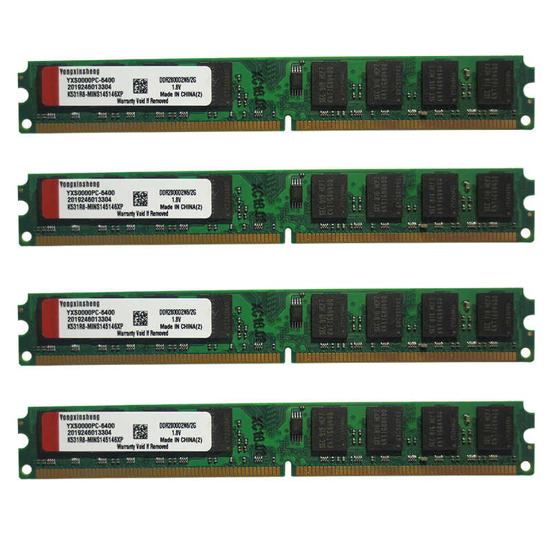 DDR2 2 ГБ 800 МГц PC2-6400 DIMM настольных ПК Оперативная память 240 булавки 1,8 в не ECC 2RX8 2-по бокам, 8 чипов с каждой стороны, 2 Гб DDR2