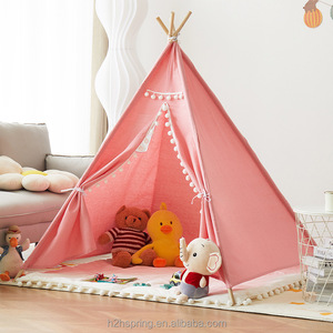 Tente <span class=keywords><strong>Tipi</strong></span> de jeu pour enfants en coton et lin, grande tente de jeu d'intérieur et d'extérieur pour enfants à motifs colorés, vente en gros - Product Image 4