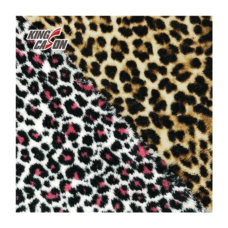 Kingcason China Factory Leopard Pattern Impresso Cor 230gsm 2m Microfibra Flanela Fleece Tecidos Para Inverno Home Textile