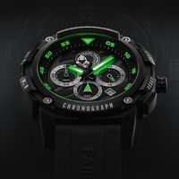 Montre sport à quartz pour homme Mark Fairwhale, 41 mm, grand cadran, boîtier en caoutchouc, bracelet en silicone, étanche 3 ATM, montre-bracelet sport FW-4410-R
