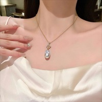 Collier ras du cou exquis en perles d'eau douce naturelles de Zhuji, pendentif perle irrégulière, élégant pour femme de bureau, blanc
