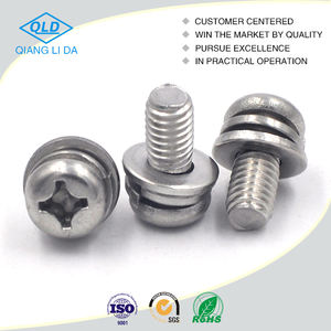 Fabrika doğrudan toptan 304 paslanmaz çelik M2 M2.5 M3 M4 M5 M6 inç Phillips Pan kafa Sems üç bölüm kombinasyonu vida - Product Image 2