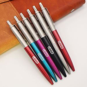 Stylo bille en métal fantaisie en gros, gravure de logo personnalisée, en acier inoxydable massif, fournisseur de luxe pour entreprises, rechargeable, écriture fluide - Product Image 2