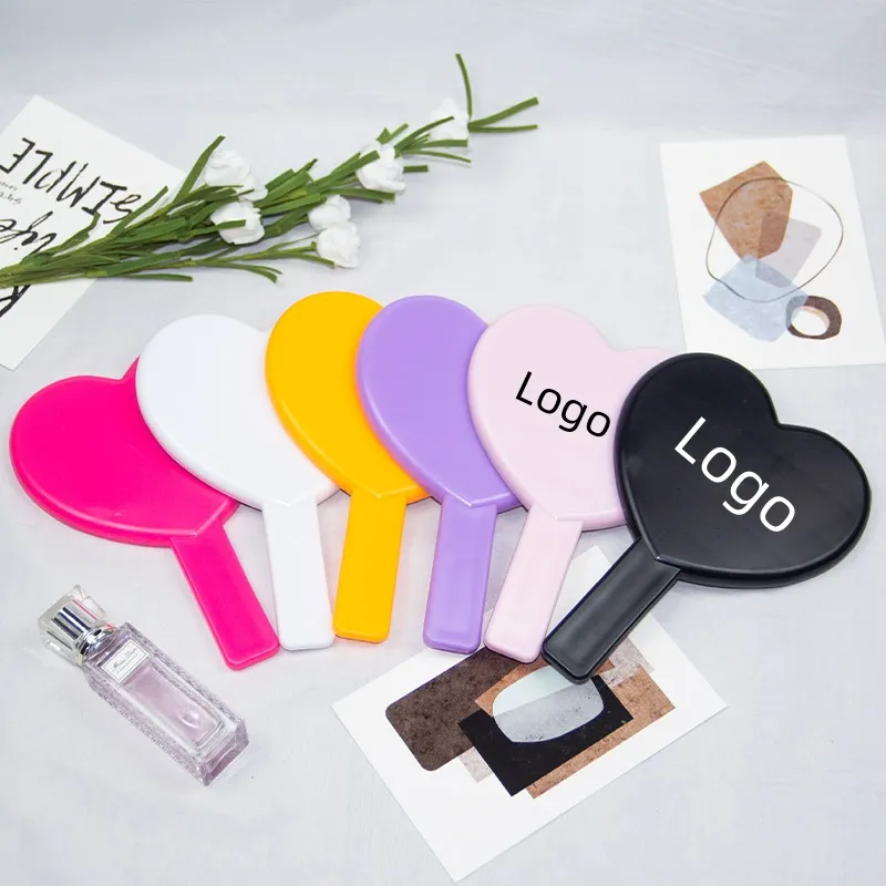 Branded Cosmetic Mirror Personalized Square Make UP Hand Held Mirror Round Mini Pocket Mirror For Custom Logo