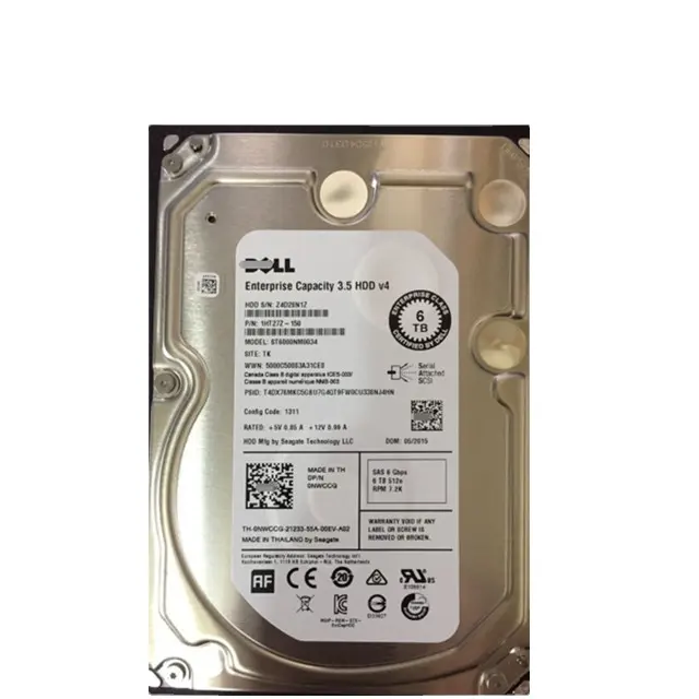 3.5 인치 6 테라바이트 SAS 7.2K 6G LFF 128MB 캐시 서버 HDD 드라이브 ST6000NM0034 0PRNR6 0NWCCG