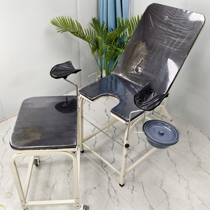 Table d'examen féminine en acier inoxydable 304 noir, chaise médicale avec dossier réglable pour usage clinique - Product Image 3