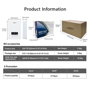 Calentador de Agua de 220V y 8000W con Suministro Multipunto para Baños, Pantalla LED con Dos Indicadores de Temperatura, Agua Caliente Ilimitada - Product Image 6