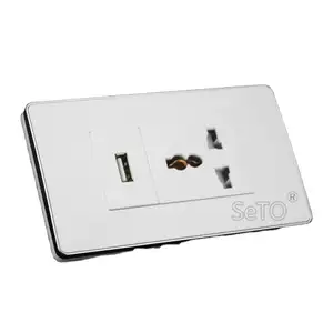 SETO Steckdose 2 USB-Schalter Wandladegerät AC DC Netzteil Steckdose-Schalter