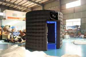 Grand mur gonflable de cabine photo publicitaire à 360 degrés pour les clubs et les nuits Tente de fond de cabine photo à LED de 17 couleurs et type d'arc - Product Image 2