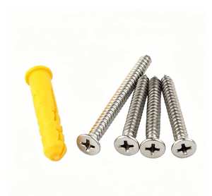 Tassello a muro in plastica PE gialla con vite autofilettante a testa svasata Phillips in acciaio inossidabile <span class=keywords><strong>per</strong></span> decorazioni edili - Product Image 3