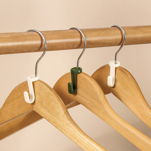 Clothing Organizer Hanger With Connecting <b>Hooks</b> Green And Off White 10 Pack For Wardrobe Closet Storage - Product Image 4