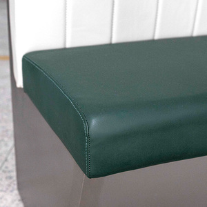Sièges de banquette de restaurant en vinyle vert et <span class=keywords><strong>blanc</strong></span> <span class=keywords><strong>avec</strong></span> <span class=keywords><strong>dossier</strong></span> haut |   <span class=keywords><strong>Banc</strong></span> fixe commercial pour hôtels, cafés, restaurants, espaces de restauration - Product Image 4