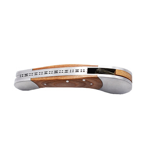 Wellflyer Bo-384 Thép Không Gỉ Nấm Dao Dao Bỏ Túi Dao Dã Ngoại Dao Cắm Trại Công Cụ Với Tay Cầm Bằng Gỗ Và Bàn Chải - Product Image 3