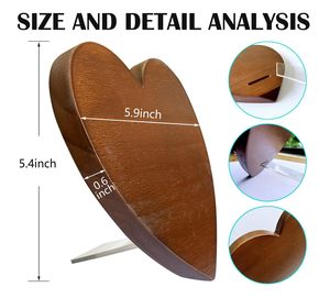 लकड़ी के दिल के आकार की टेबलटॉप सजावट बेबी बम्प को पिता के उपहार गर्भावस्था नोटिस के लिए तैयार - Product Image 2