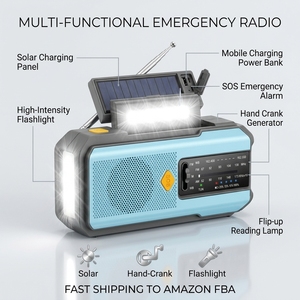 <span class=keywords><strong>Radio</strong></span> Solar Portátil de Emergencia de 2000mAh con Manivela, AM FM WB NOAA, <span class=keywords><strong>Radio</strong></span> Meteorológica con Linterna, Lámpara de Lectura, Alerta SOS y Banco de Energía - Product Image 2
