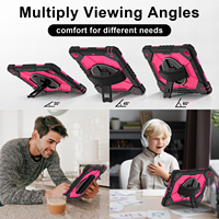 Étui antichoc pour iPad 10.2 7ème 8ème 9ème génération 2019 2020 2021 avec support rotatif à 360°, sangle de main, sangle d'épaule, pour enfants, OEM ODM