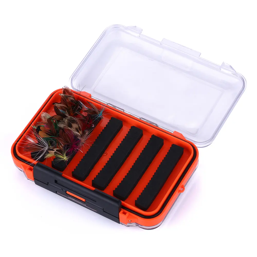 Caja de anzuelos de plástico para moscas pequeña y grande, caja de anzuelos para insectos, cebo para moscas, accesorios para anzuelos