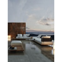 Ensemble de canapés en rotin de style nordique pour l'extérieur avec table basse de jardin pour cour ouverte, modèle 68468, mobilier de villa